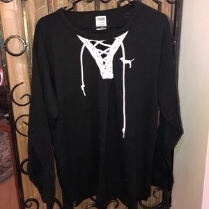 Victorias Secret pink long sleeve Campus tee